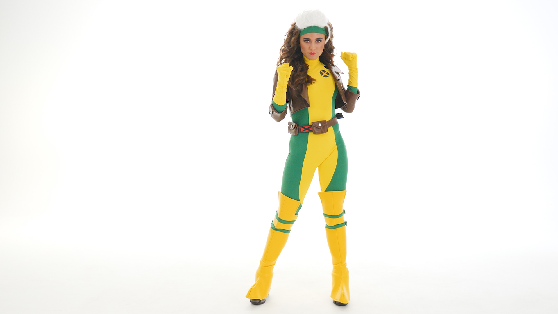 Stand out at your X-Men themed party with the X-Men Women's Rogue Premium Costume.